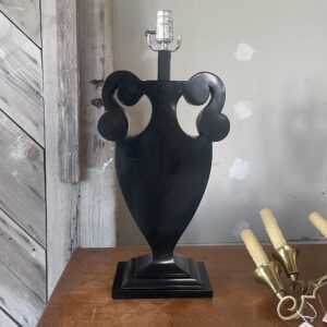 Pair of Carved Wooden Lamps