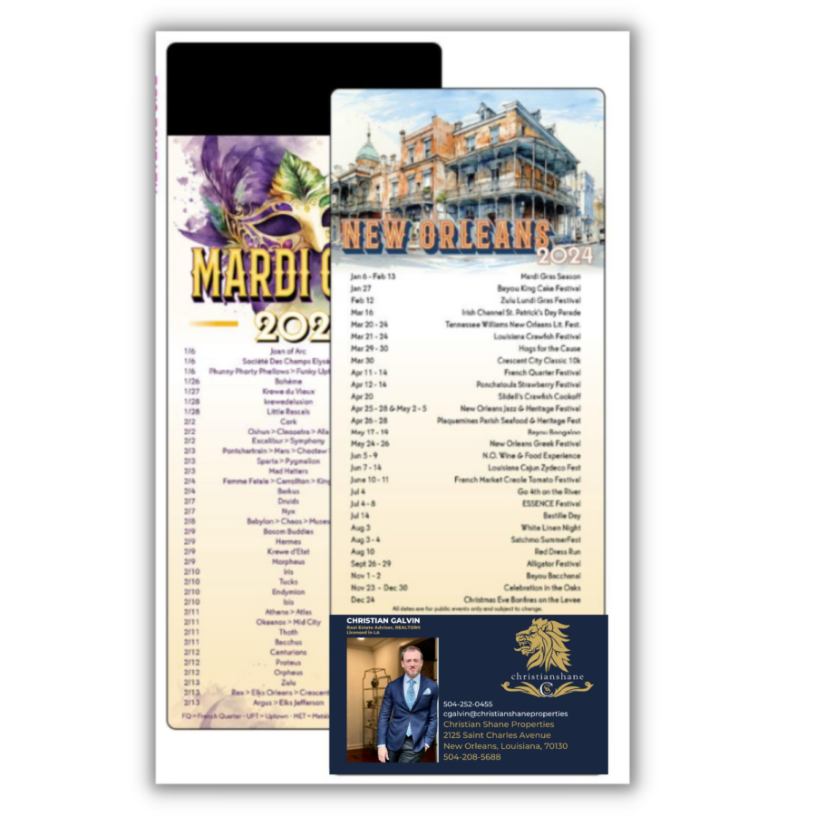 Elevate your client experience with instant access to your New Orleans event calendar and Mardi Gras parade schedule, right at their fingertips. Being their trusted real estate advisor has never been easier – stay top-of-mind as they consult their event schedule. This seamless integration is a key element of our comprehensive 36-touch program for our real estate advisors.